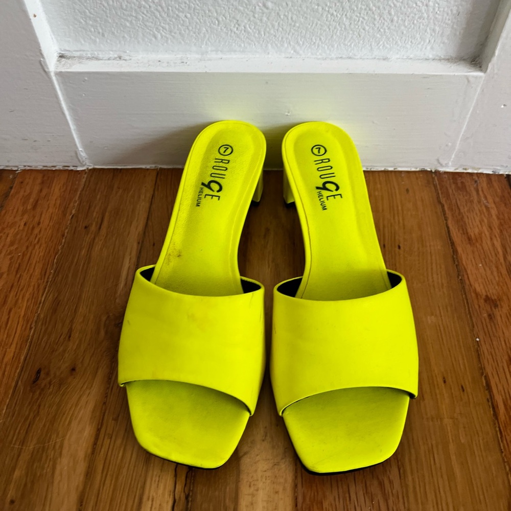 Neon Yellow Mules